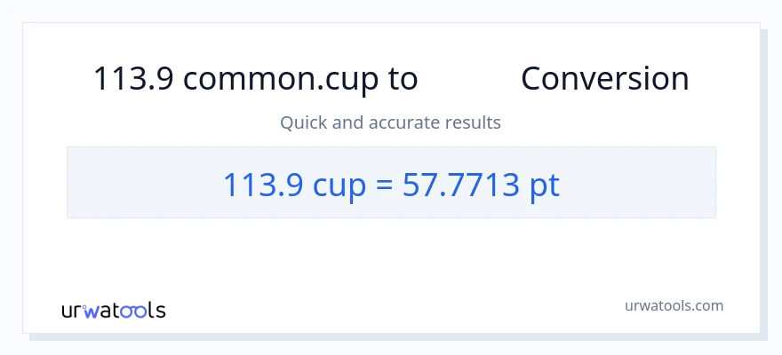 تبدیل 113.9 فنجان‌ها به Pints