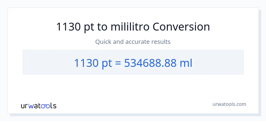 1130 Pints patungong mga mililitro na conversion