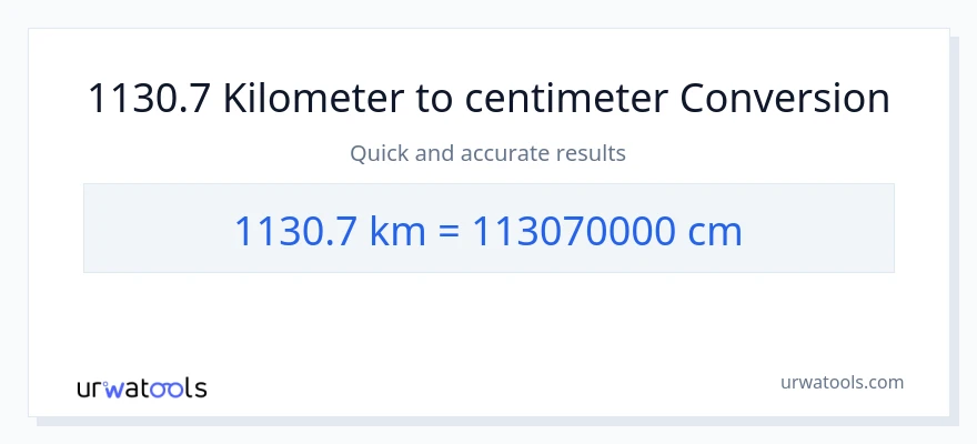 1130.7 Kilometers to Centimeters conversion