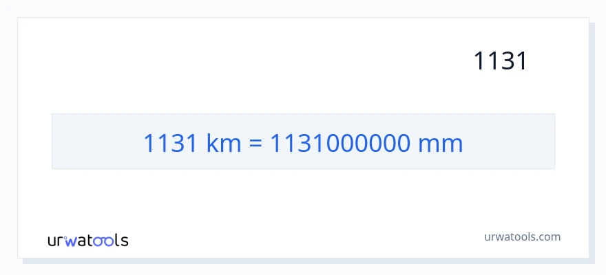 1131 کلومیٹر سے ملی میٹر کی تبدیلی