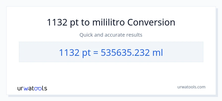1132 Pints patungong mga mililitro na conversion