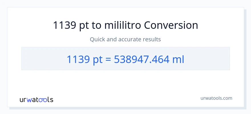 1139 Pints patungong mga mililitro na conversion