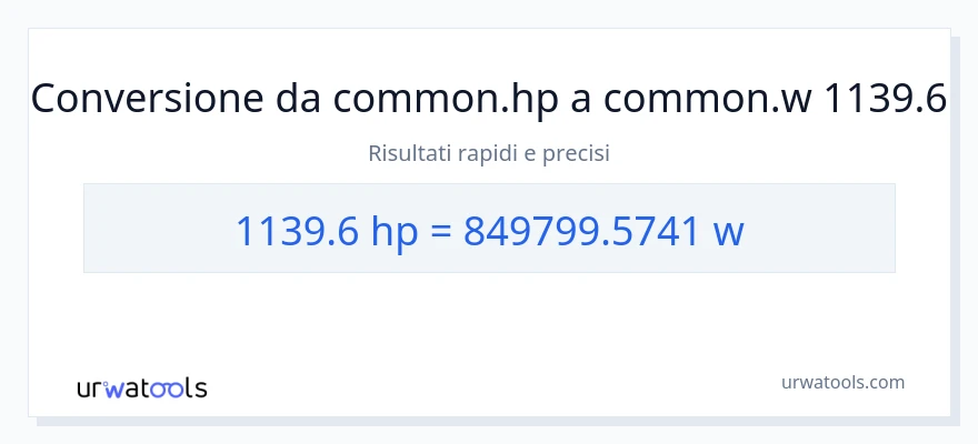 Conversione da 1139.6 potenza a watt