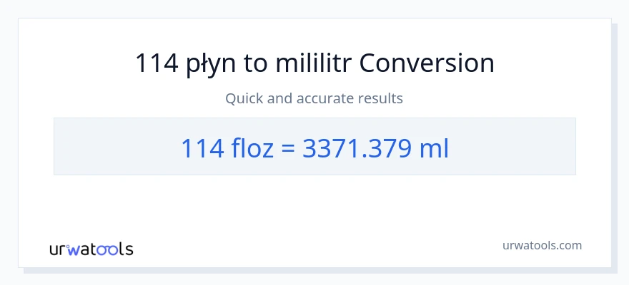 Konwersja 114 uncje płynu do mililitry
