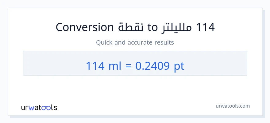 التحويل من 114 ملليلتر إلى Pints
