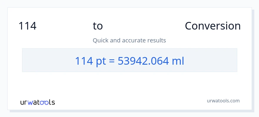 114 Pints ൽ നിന്ന് മില്ലിലിറ്റർ ലേക്ക് പരിവർത്തനം