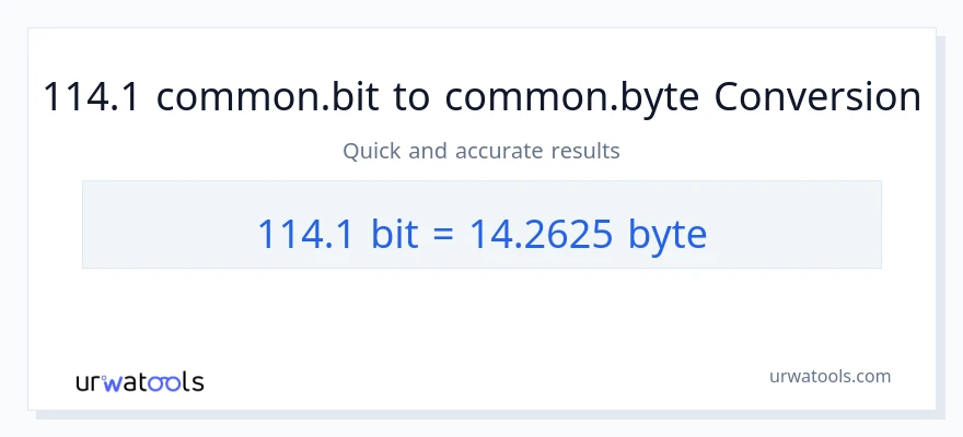 التحويل من 114.1 Bits إلى Bytes