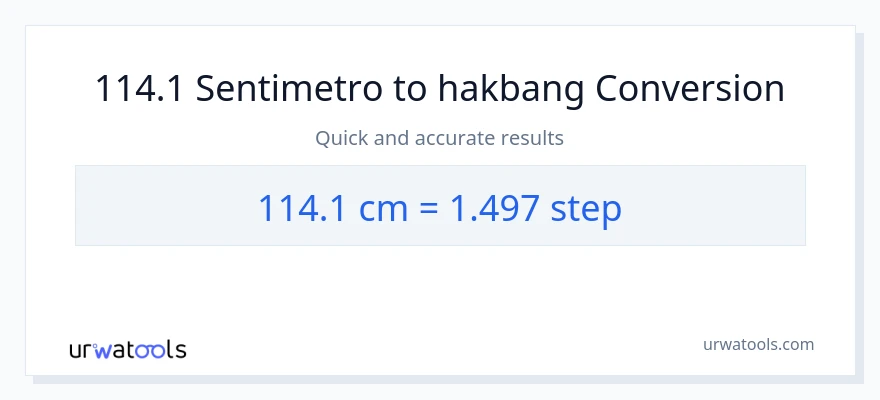 114.1 Mga Sentimetro patungong mga hakbang na conversion