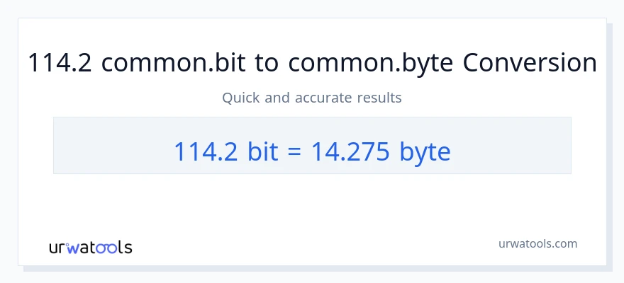 التحويل من 114.2 Bits إلى Bytes
