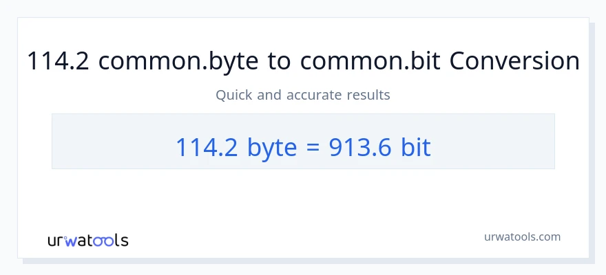 التحويل من 114.2 Bytes إلى Bits
