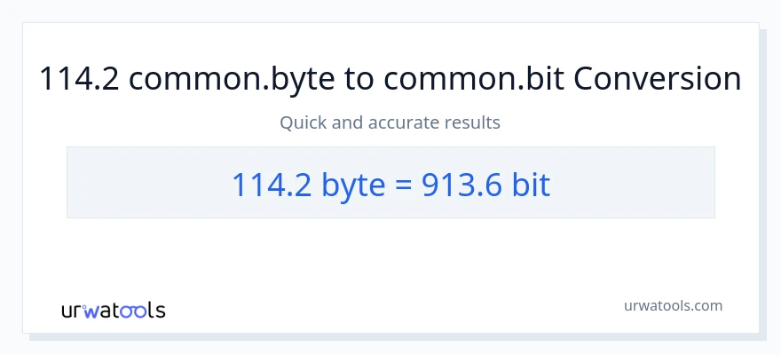 114.2 Bytes в Bits преобразование
