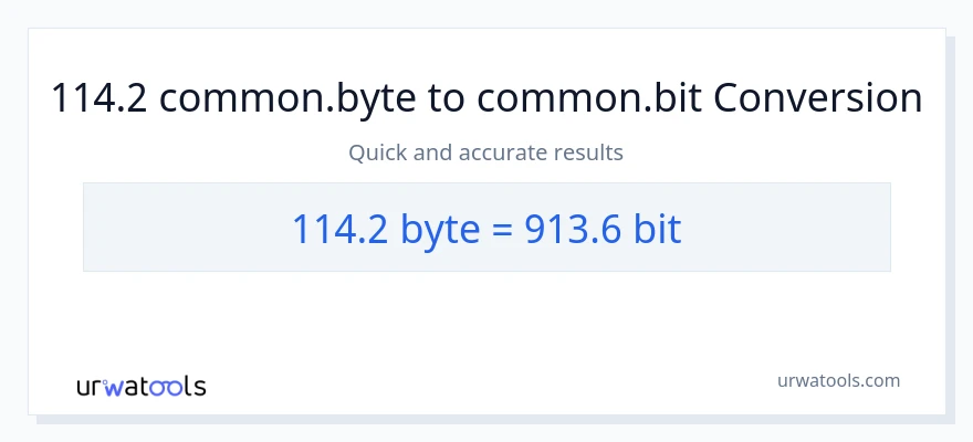 114.2 Bytes இலிருந்து Bits வரை மாற்றம்