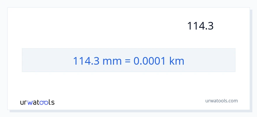 تبدیل 114.3 میلی‌متر به کیلومتر