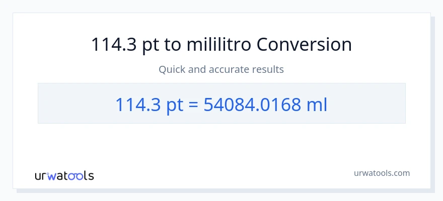 114.3 Pints patungong mga mililitro na conversion