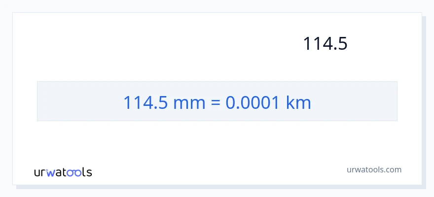 המרה של 114.5 מילימטרים ל- קילומטרים
