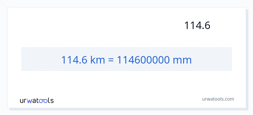 تبدیل 114.6 کیلومتر به میلی‌متر