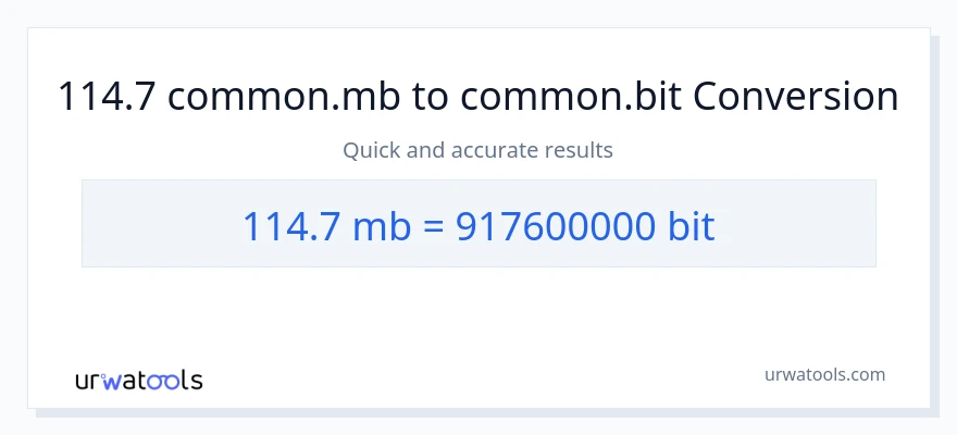 114.7 Megabytes patungong Bits na conversion