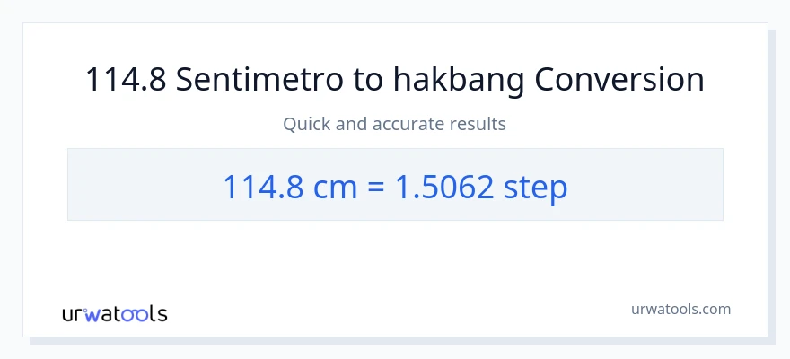114.8 Mga Sentimetro patungong mga hakbang na conversion