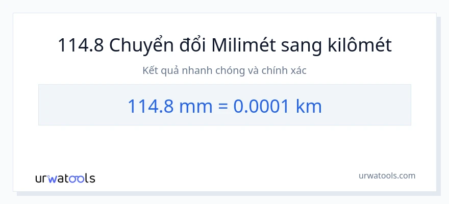 Chuyển đổi 114.8 milimét sang kilômét