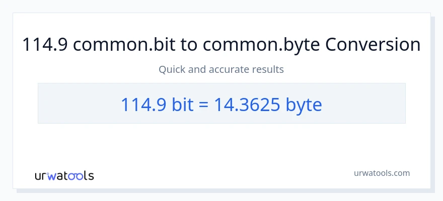 114.9 Bits til Bytes konvertering