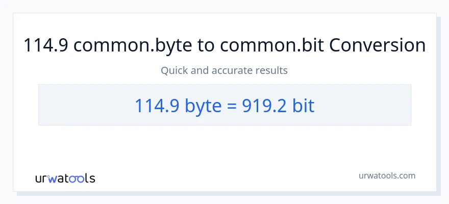 114.9 Bytes இலிருந்து Bits வரை மாற்றம்