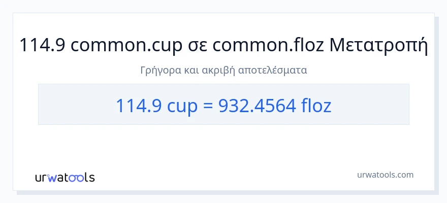Μετατροπή 114.9 κύπελλα σε υγρές ουγγιές