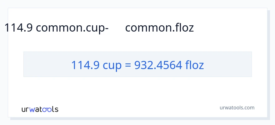 114.9 բաժակներ-ից հեղուկ ունցիա փոխակերպում