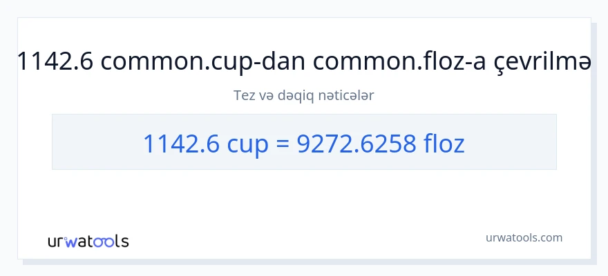 1142.6 fincanlar-dən maye unsiya-ə çevrilmə