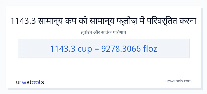 1143.3 कप से द्रव औंस रूपांतरण
