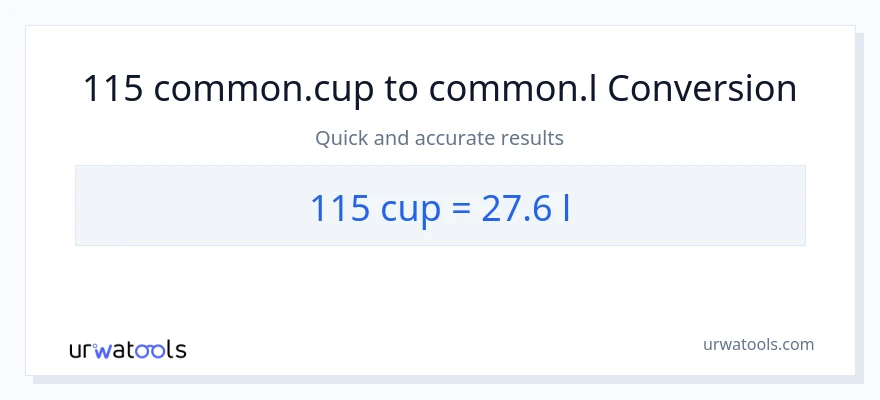 115 కప్పులు నుండి Liters కు మార్పిడి