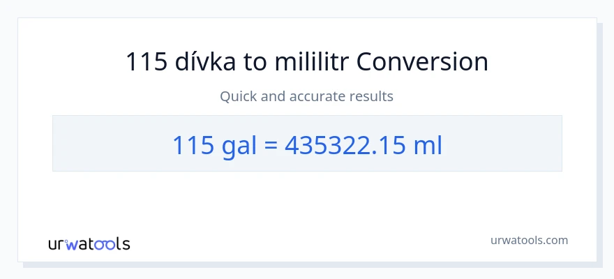 Konverze z Galony na mililitrů: 115