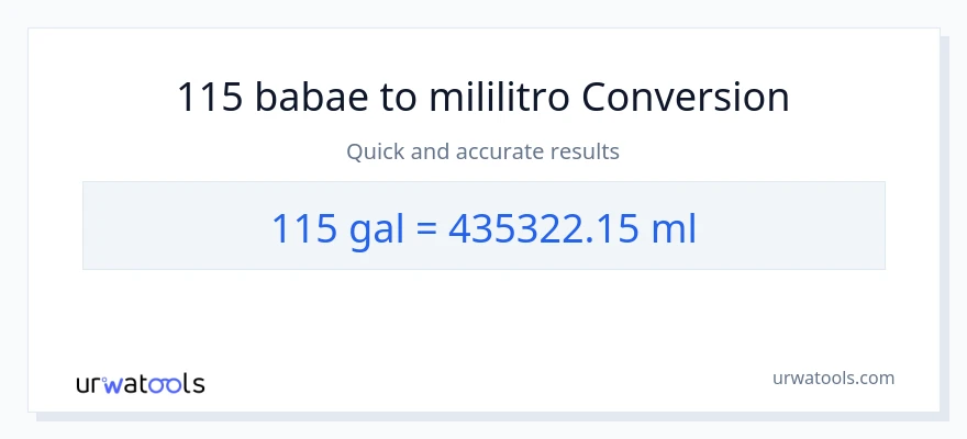115 Mga galon patungong mga mililitro na conversion