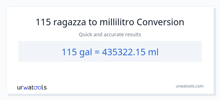 Conversione da 115 Galloni a millilitri