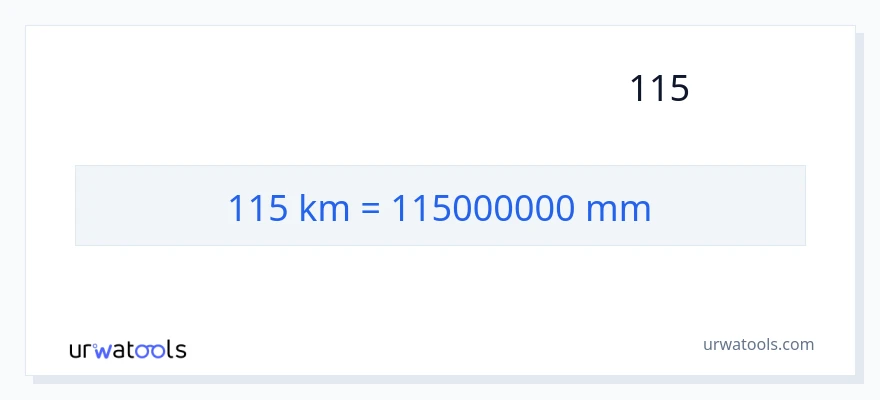 המרה של 115 קילומטרים ל- מילימטרים