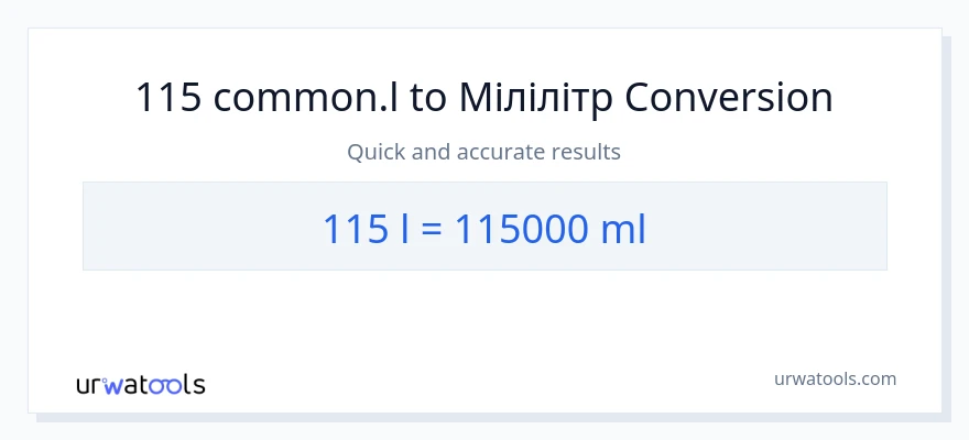 Конверсія з Liters у мілілітри: 115