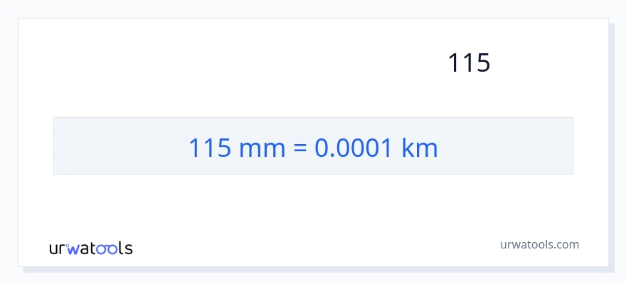 המרה של 115 מילימטרים ל- קילומטרים