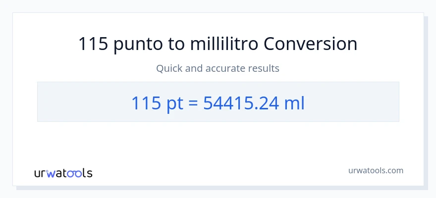 Conversione da 115 Pints a millilitri