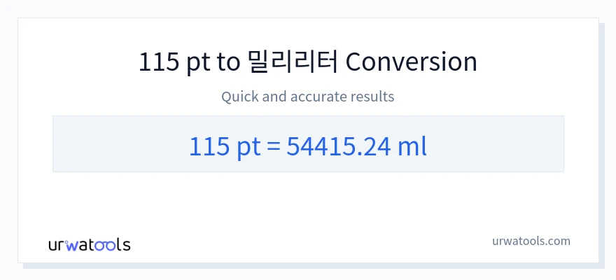 115 Pints에서 밀리리터으로의 변환