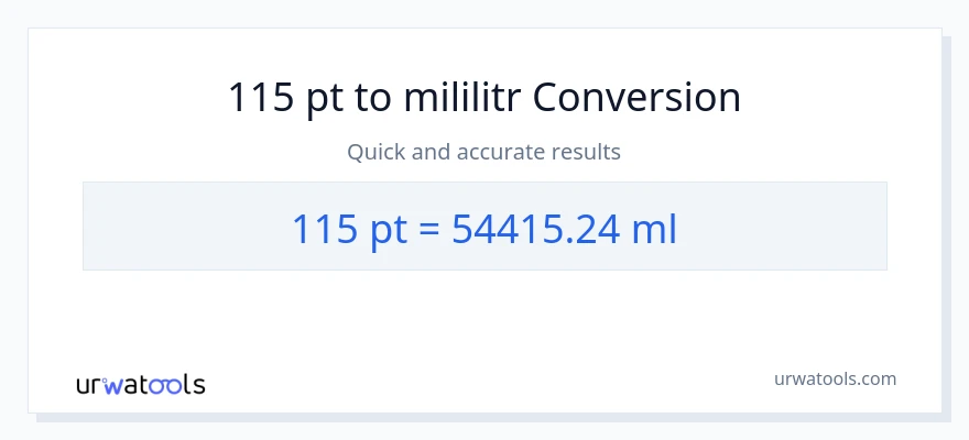 Konwersja 115 Pints do mililitry