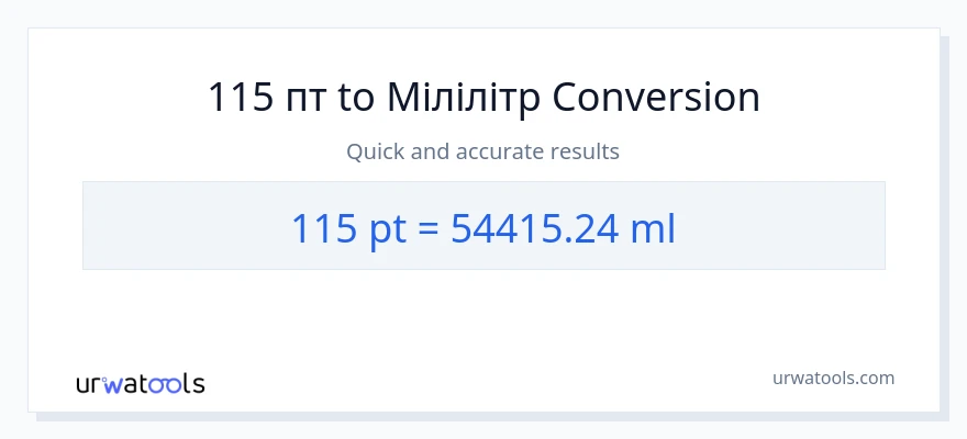 Конверсія з Pints у мілілітри: 115