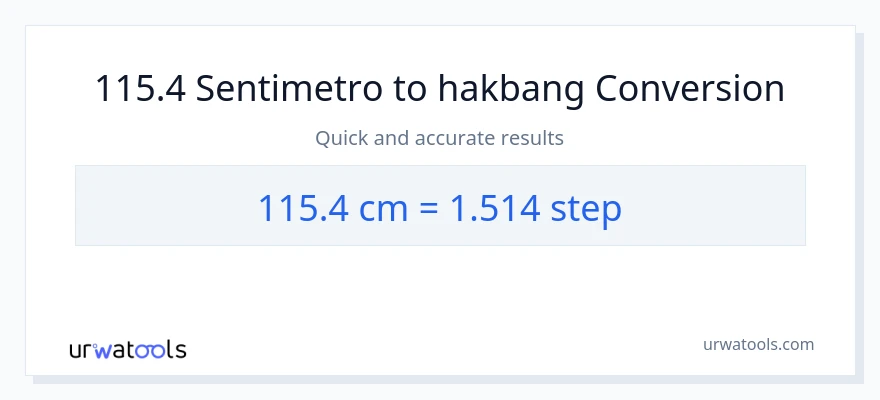 115.4 Mga Sentimetro patungong mga hakbang na conversion