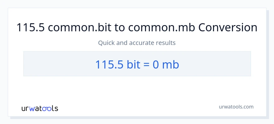 115.5 Bits patungong Megabytes na conversion