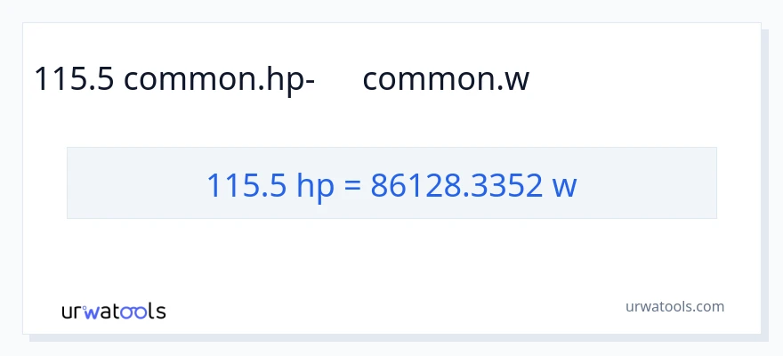 115.5 ձիաուժ-ից վատտ փոխակերպում