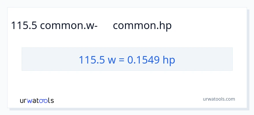 115.5 վատտ-ից ձիաուժ փոխակերպում