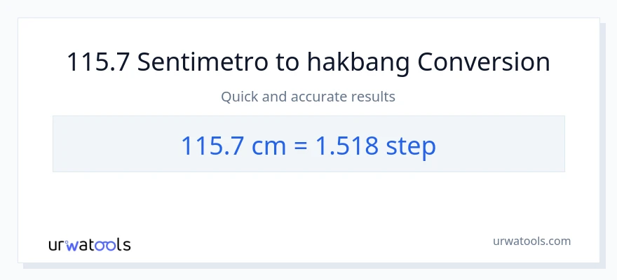 115.7 Mga Sentimetro patungong mga hakbang na conversion