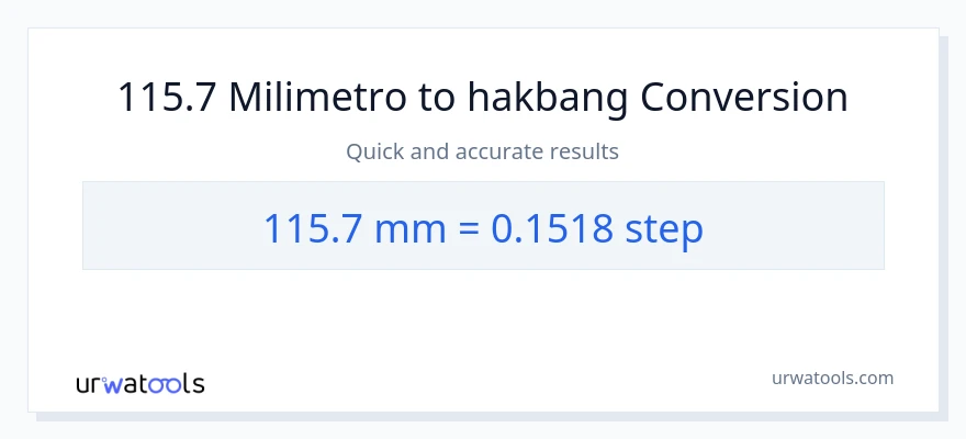 115.7 milimetro patungong mga hakbang na conversion