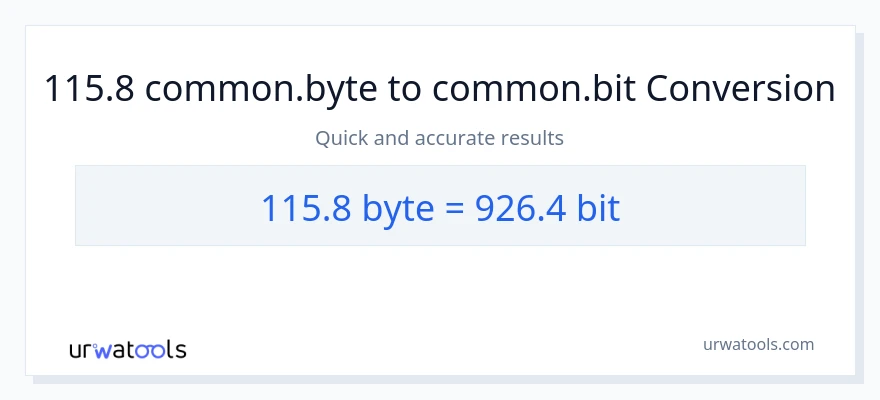 115.8 Bytes patungong Bits na conversion