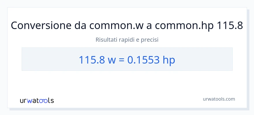 Conversione da 115.8 watt a potenza
