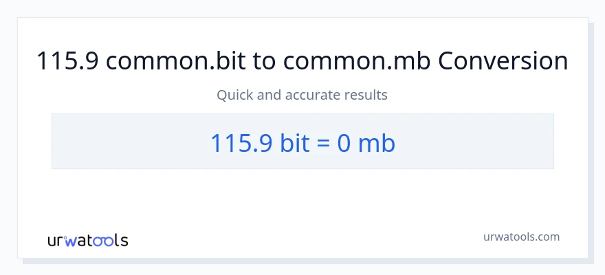 115.9 Bits patungong Megabytes na conversion