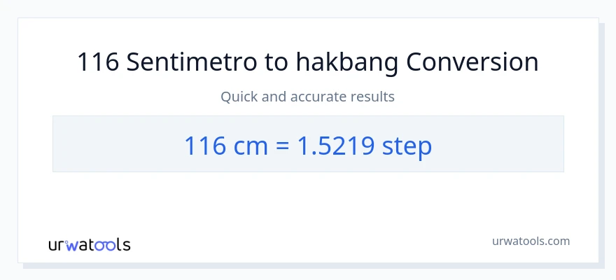116 Mga Sentimetro patungong mga hakbang na conversion
